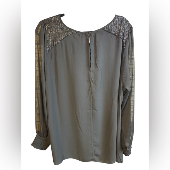 Torrid Women’s Black Long Sleeve Sheer Metallic Top 2X - Picture 5 of 7